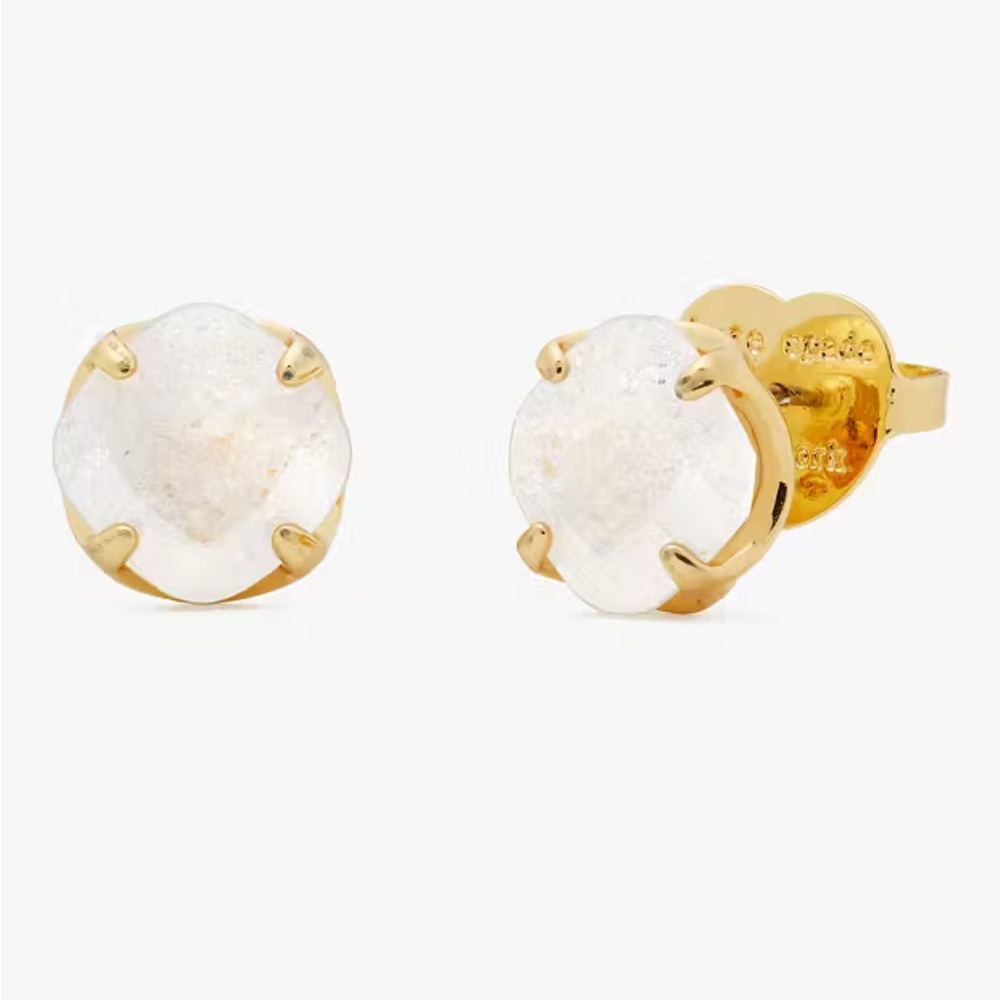 $48 Kate Spade Pop Of Joy 10mm Spade Flower Studs white NEW